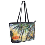 sunset palms tote bag